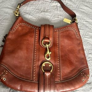 Coach hobo bag cognac leather summer Hampton collection 10054